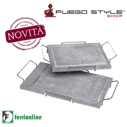 PIASTRE IN PIETRA OLLARE CON TELAIO CROMO