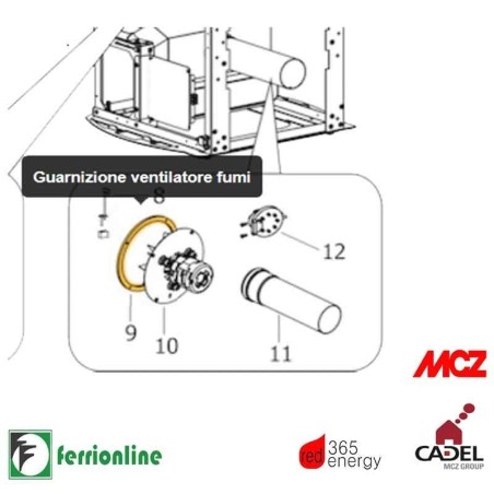 Guarnizione ventilatore fumi cod. 41801301500