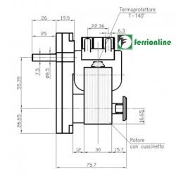 Motoriduttore Kenta per stufe a pellet 1,5 rpm (Comp.)